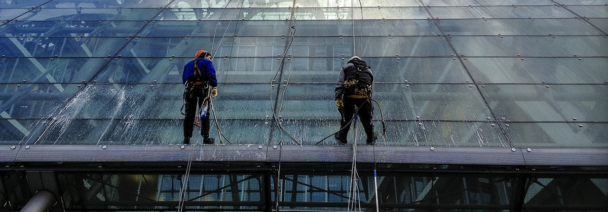 Photo of industrial window cleaning by Claus Muller from Pixabay